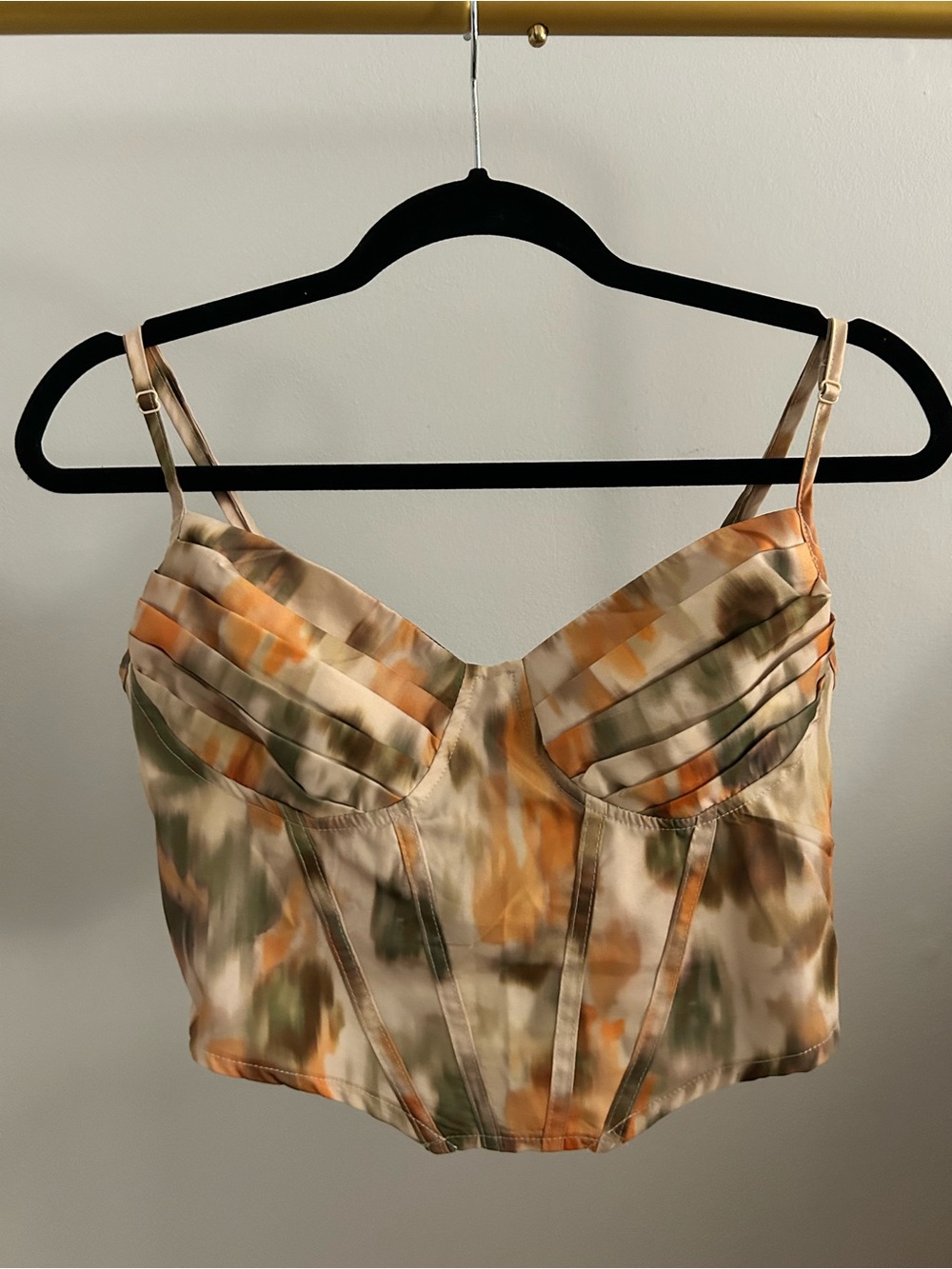 SHEIN Abstract Satin Corset Bustier Top Size L